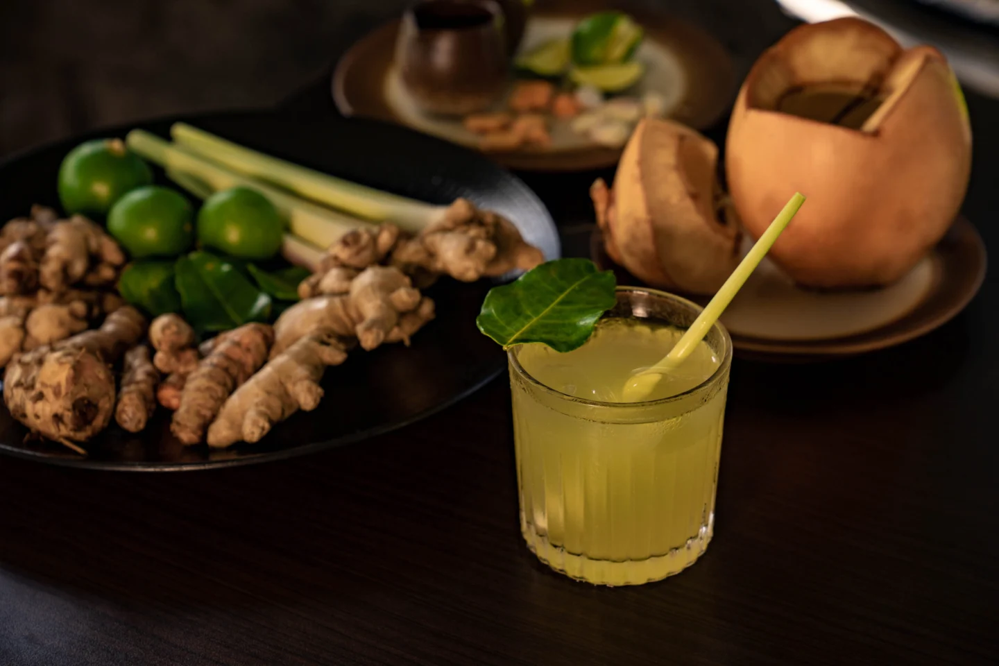 yellow herbal drink.