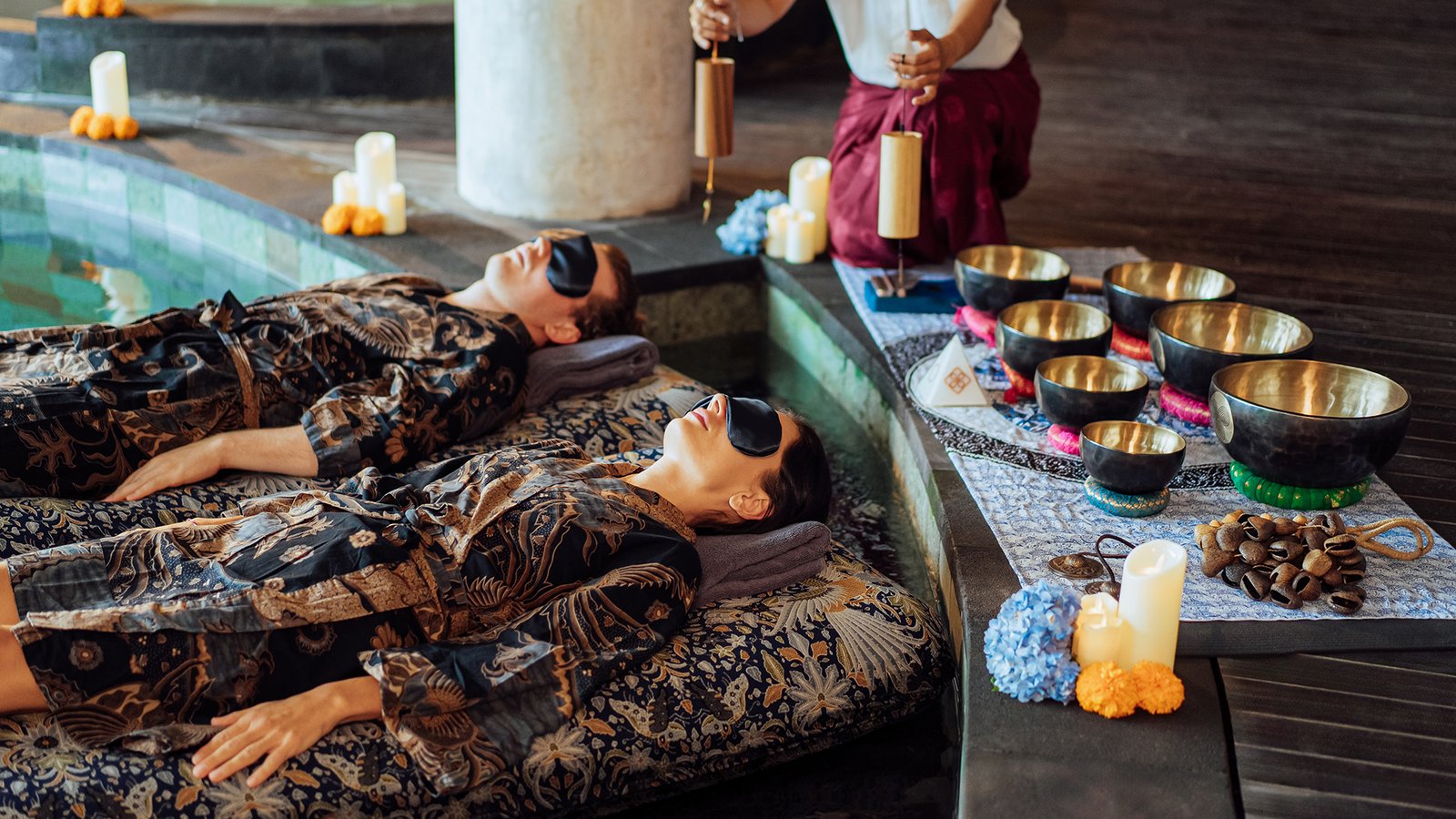 Floating sound healing at Abisena Ubud
