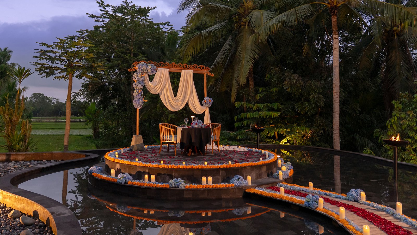 Romantic candle light dinner