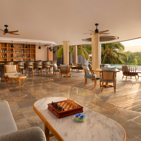 lounge with pool in ubud