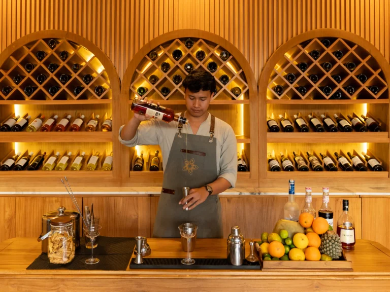 Bartender make a drink