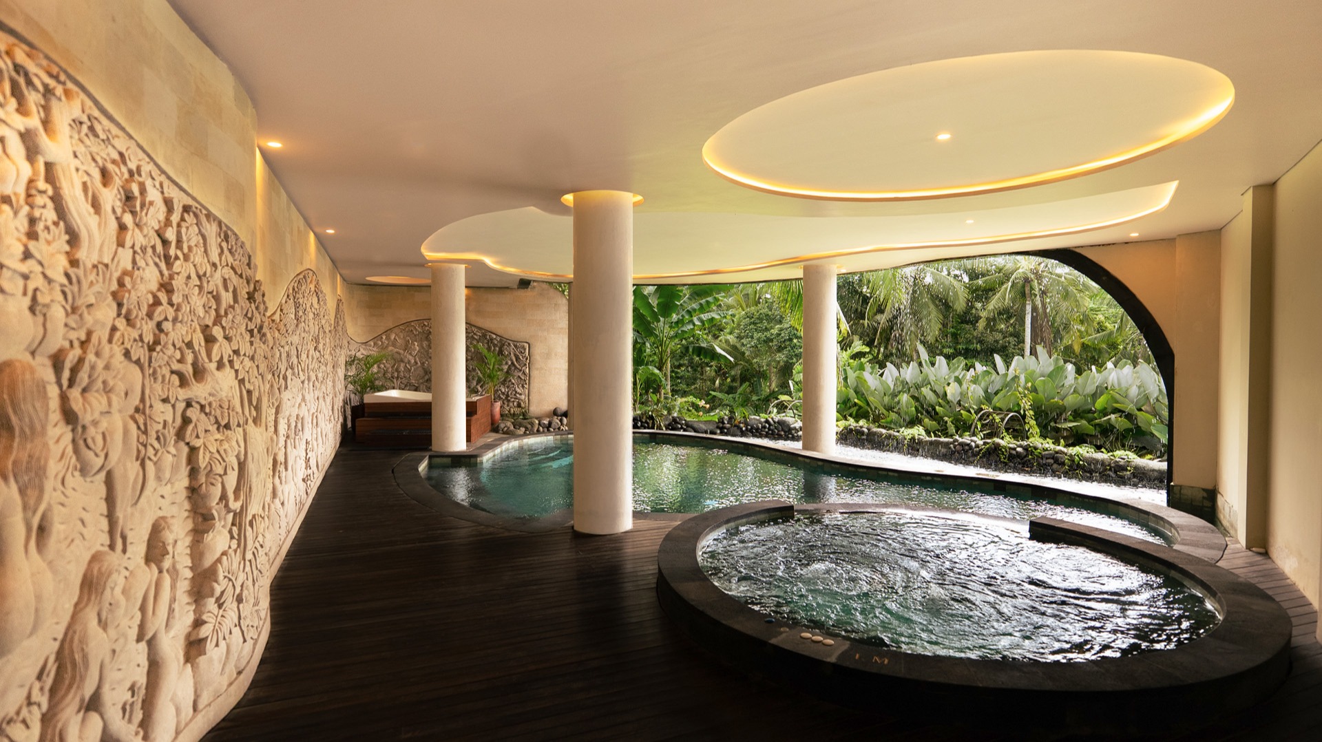 Luxury jacuzzi and wellness area at Dirasha Wellness Ubud